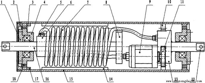 输送带托辊液压阻尼型结构图