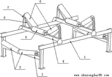 皮带输送机顺槽支架结构图