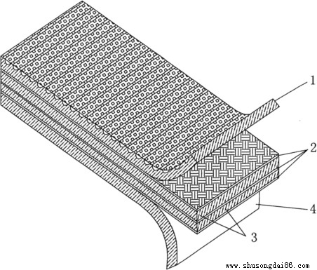 深花纹耐寒橡胶输送带产品结构图