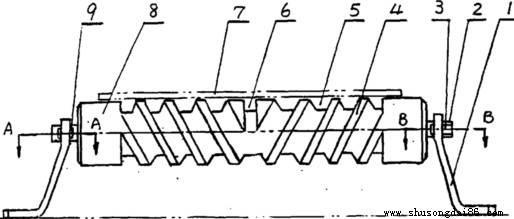 螺旋橡胶托辊结构图示